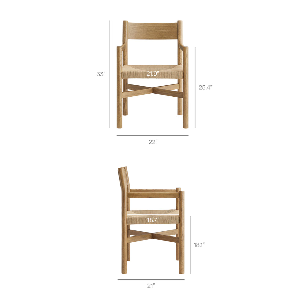 Alvia 6-Piece Oak Wood Dining Table and Seating Set in Weathered Oak