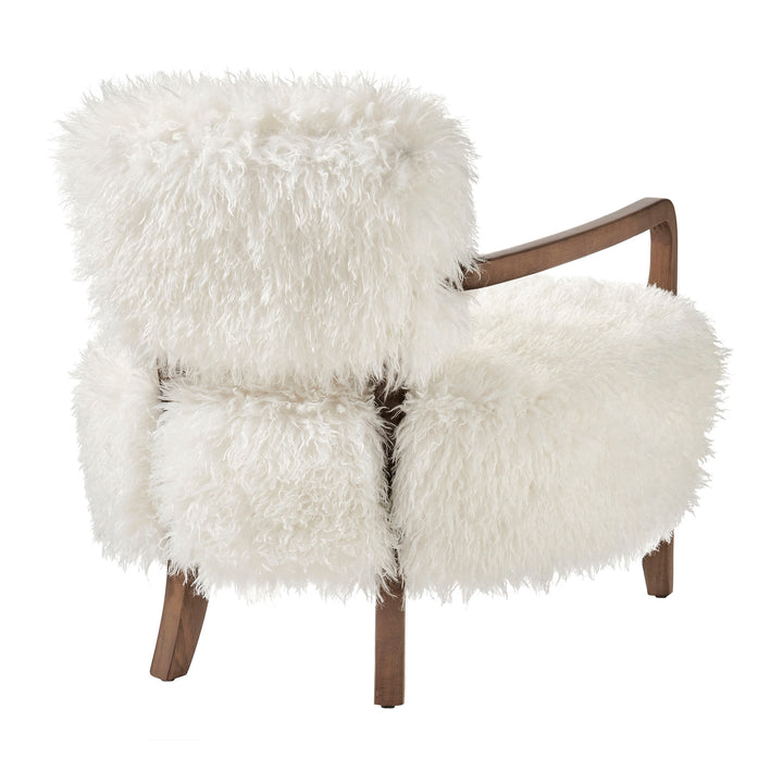 Zinnia Faux Fur Accent Chair in White