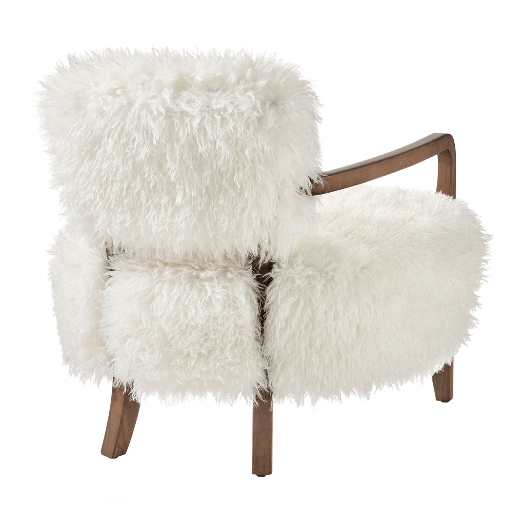 Zinnia Faux Fur Accent Chair in White