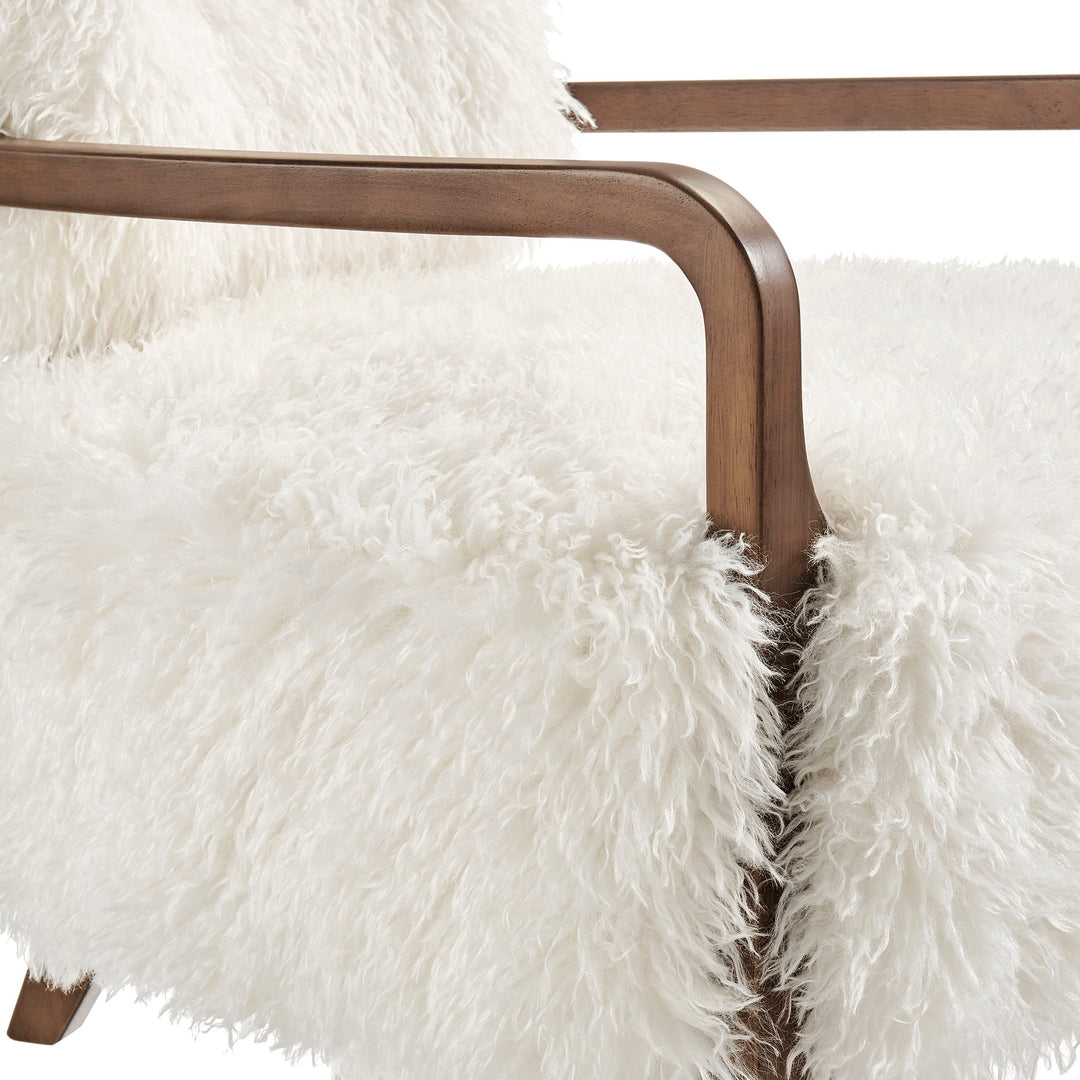 Zinnia Faux Fur Accent Chair in White