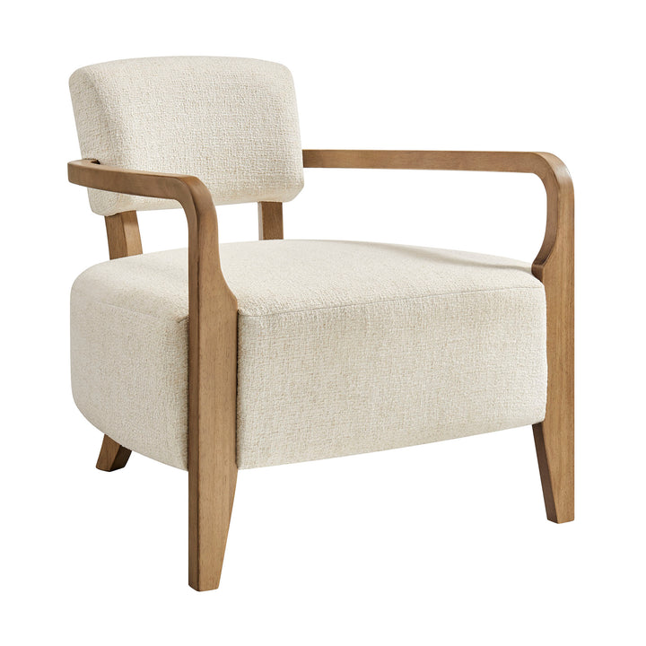 Zinnia Linen Blend Accent Chair in Ivory