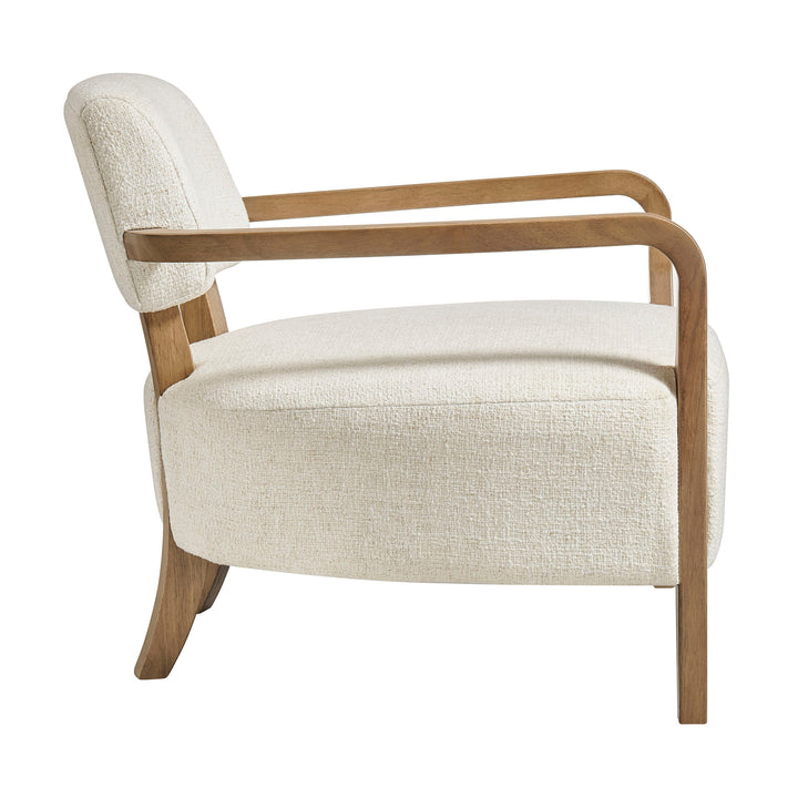 Zinnia Linen Blend Accent Chair in Ivory