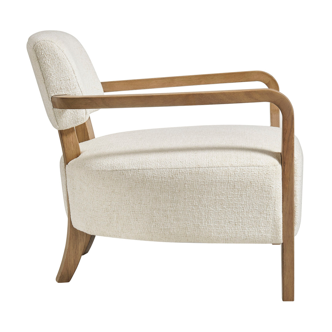Zinnia Linen Blend Accent Chair in Ivory