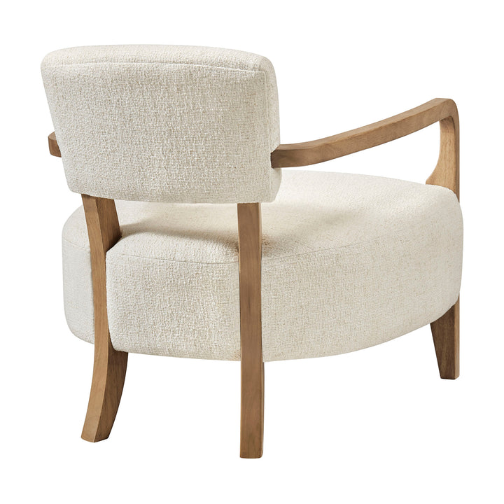 Zinnia Linen Blend Accent Chair in Ivory