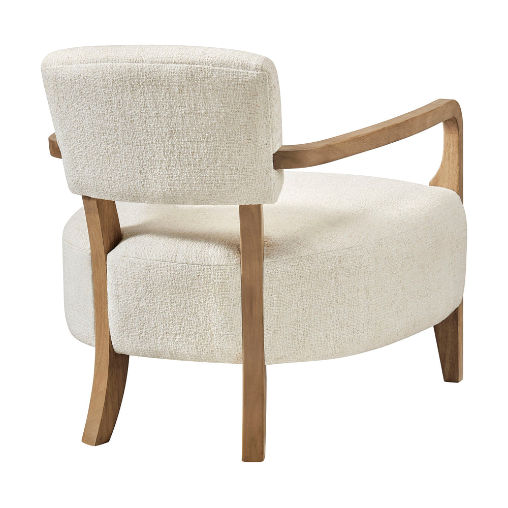 Zinnia Linen Blend Accent Chair in Ivory