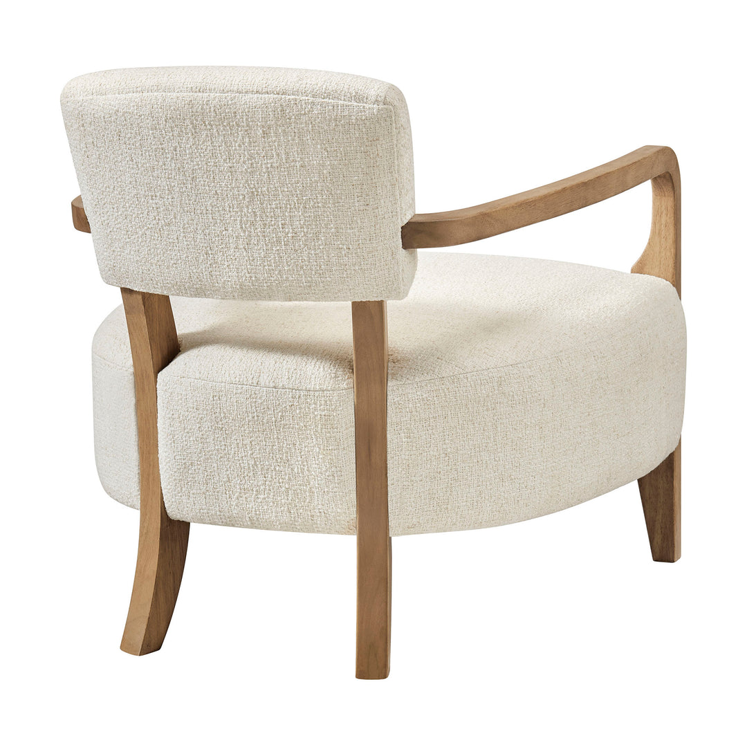 Zinnia Linen Blend Accent Chair in Ivory