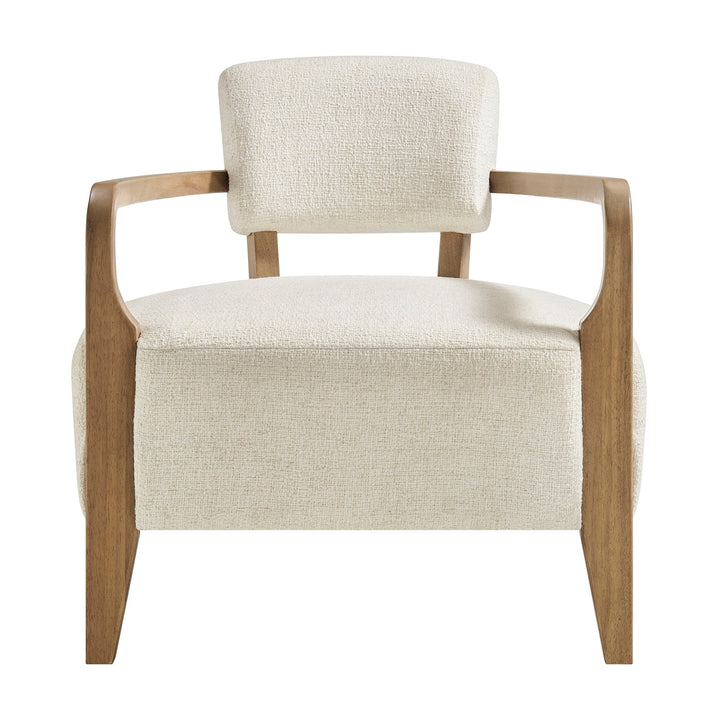 Zinnia Linen Blend Accent Chair in Ivory