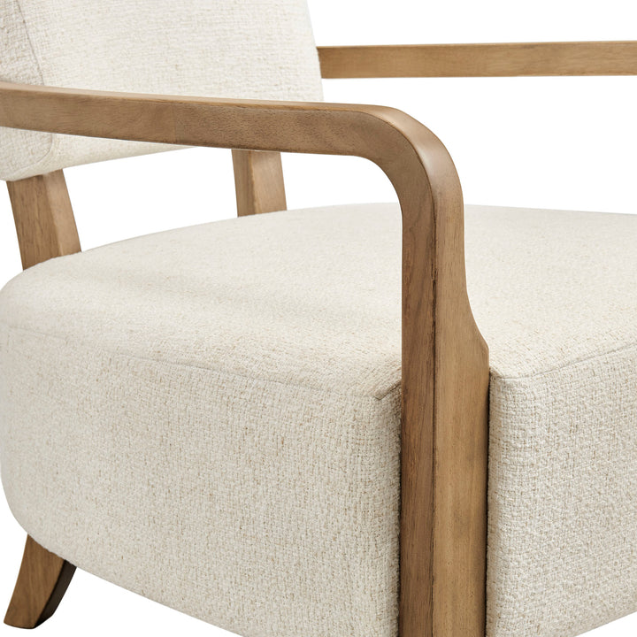 Zinnia Linen Blend Accent Chair in Ivory