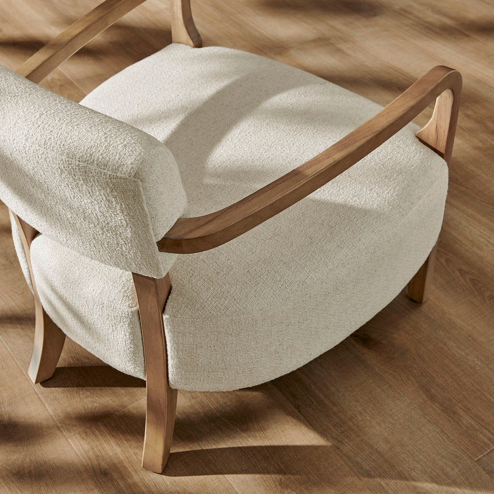Zinnia Linen Blend Accent Chair in Ivory