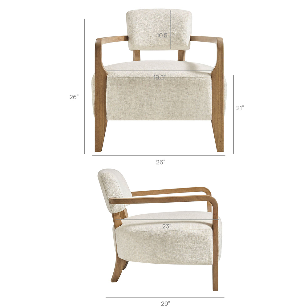 Zinnia Linen Blend Accent Chair in Ivory
