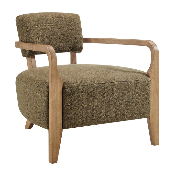 Zinnia Linen Blend Accent Chair in Olive