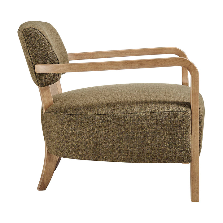 Zinnia Linen Blend Accent Chair in Olive