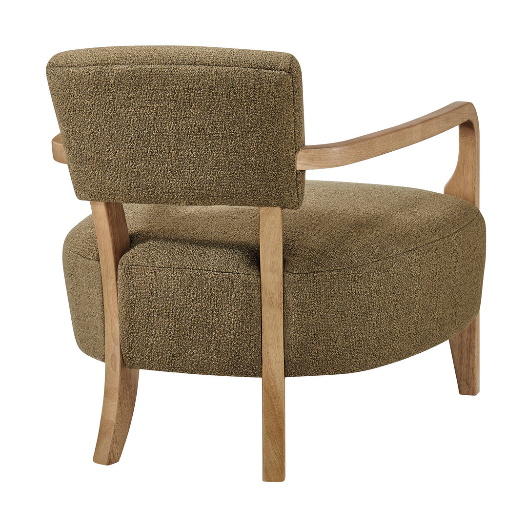 Zinnia Linen Blend Accent Chair in Olive