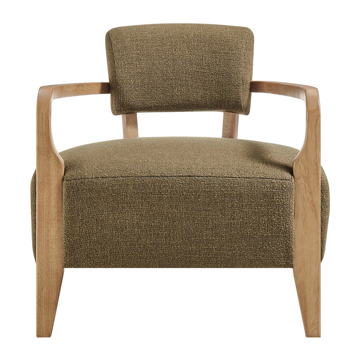 Zinnia Linen Blend Accent Chair in Olive