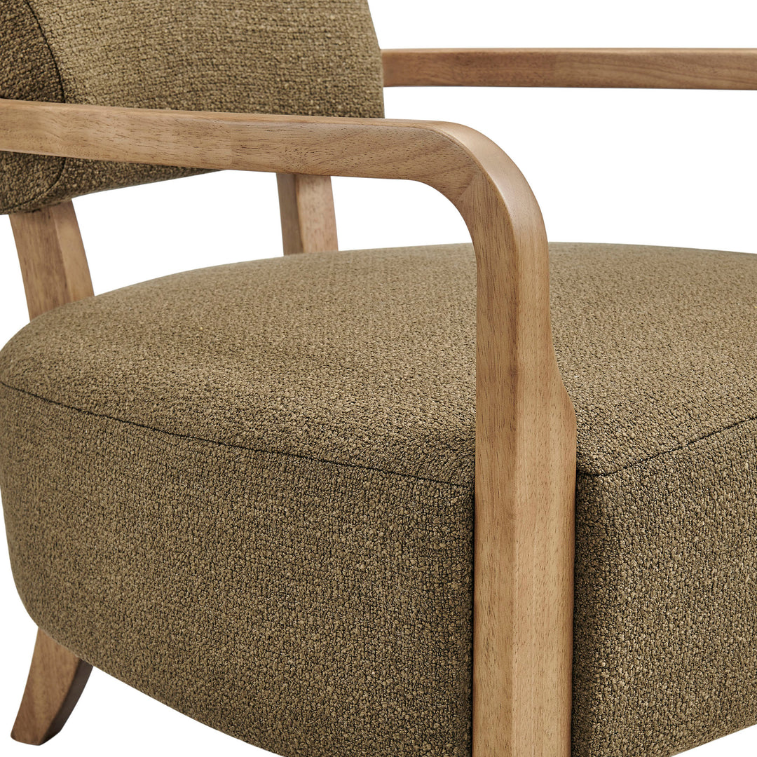 Zinnia Linen Blend Accent Chair in Olive
