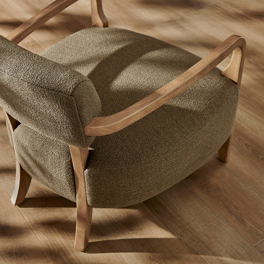 Zinnia Linen Blend Accent Chair in Olive