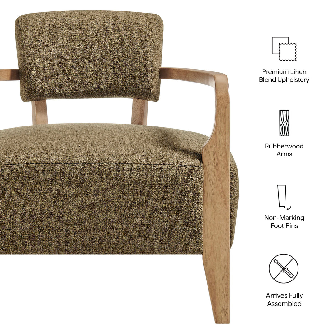 Zinnia Linen Blend Accent Chair in Olive