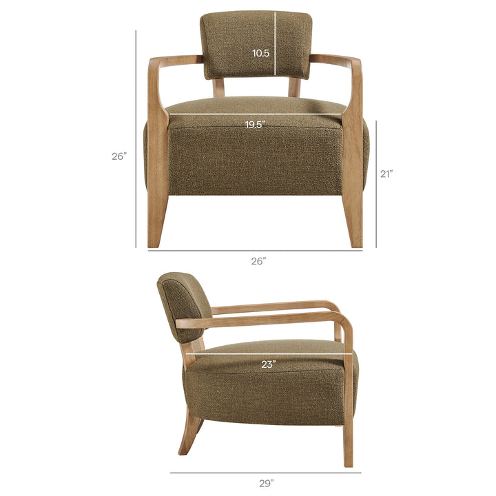 Zinnia Linen Blend Accent Chair in Olive