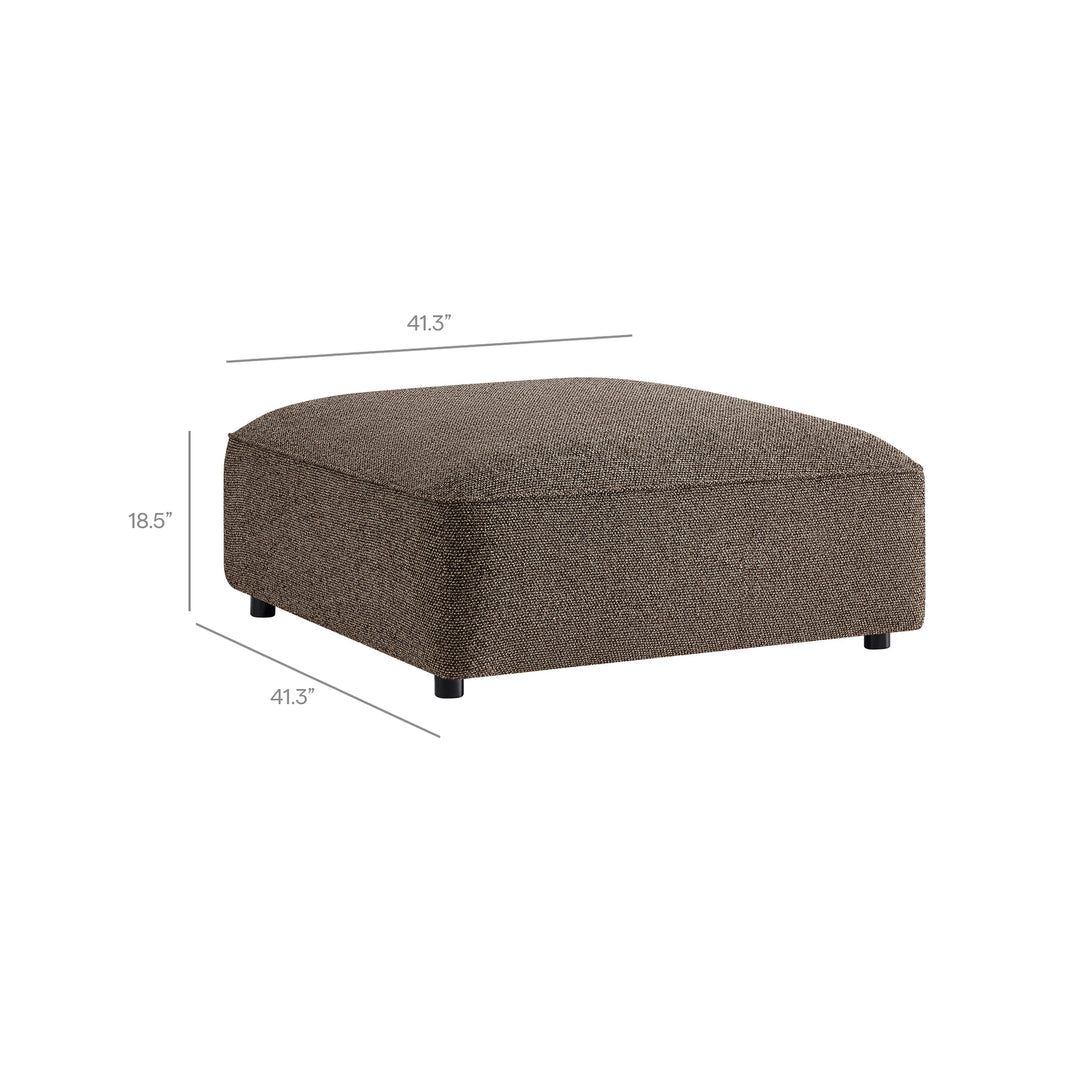 Auren 4 Piece Lattice Bouclé Upholstered Modular Sofa with Ottoman in Earth