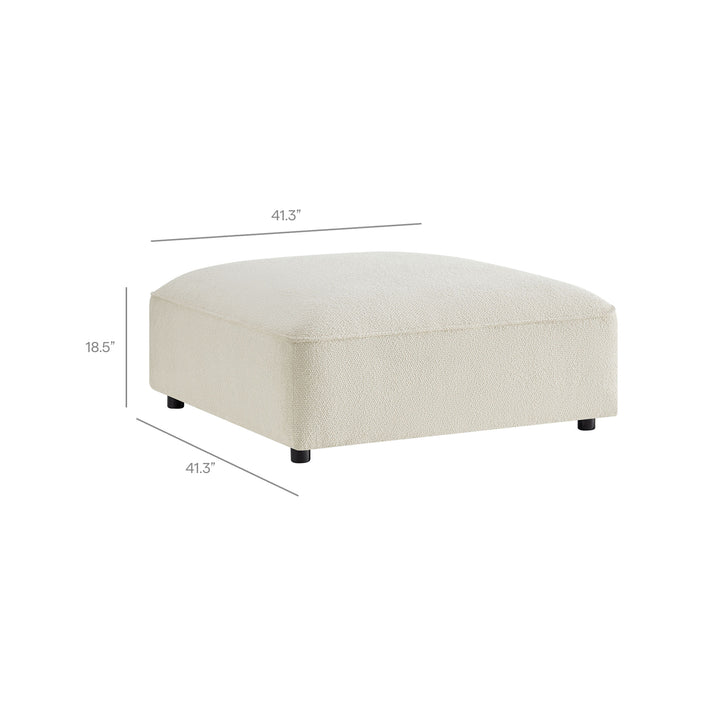Auren 5 Piece Lattice Bouclé Upholstered Modular Sectional in Cream