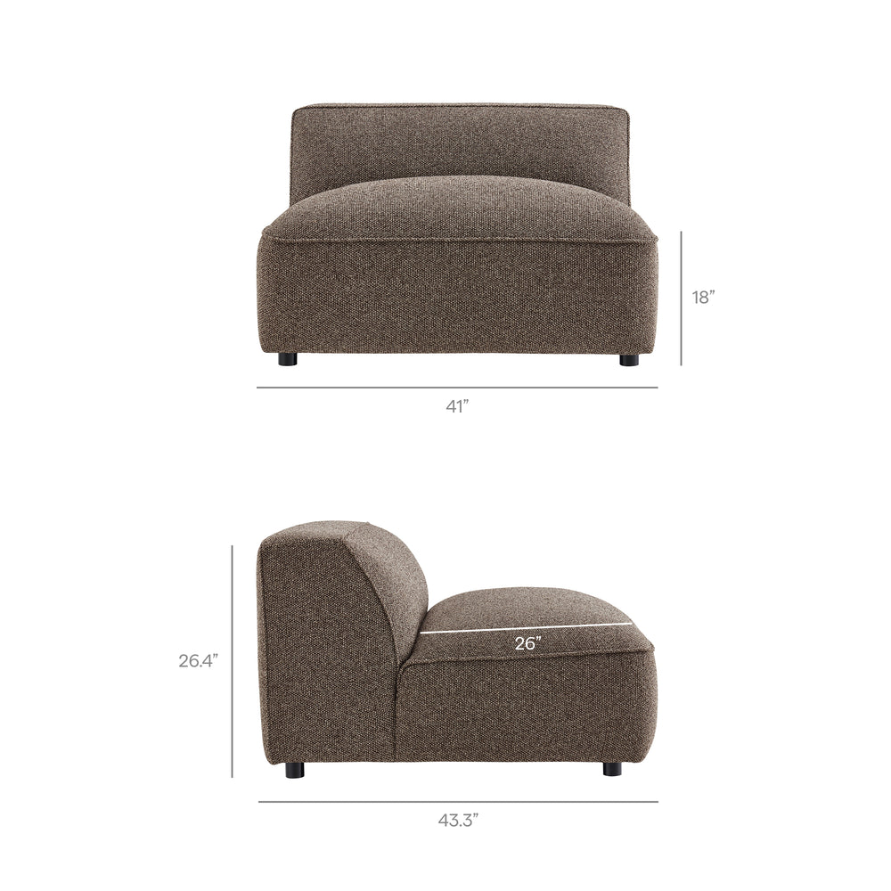 Auren 5 Piece Lattice Bouclé Upholstered Modular Sectional in Earth