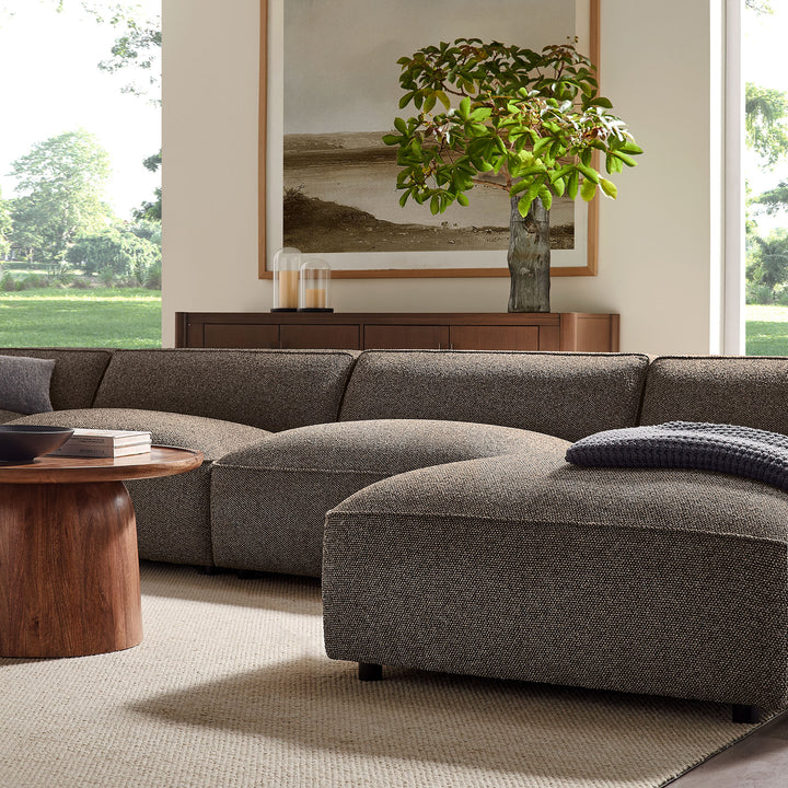Auren 6 Piece Lattice Bouclé Upholstered Modular Sectional in Earth
