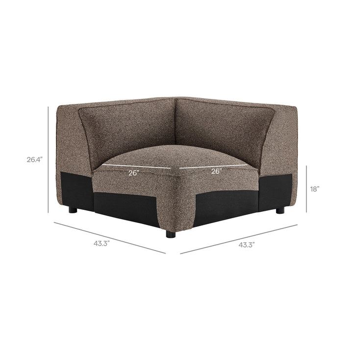 Auren 5 Piece Lattice Bouclé Upholstered Modular Corner Sectional in Earth