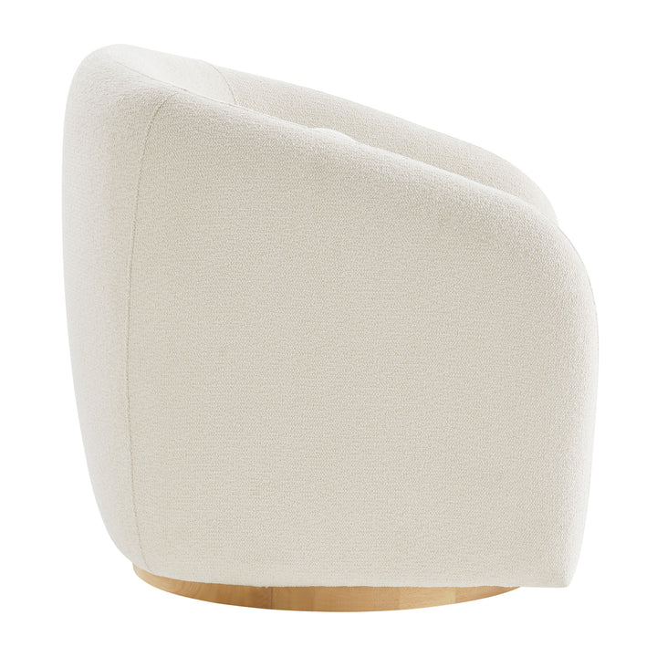 Holland Swivel Chenille Fabric Armchair in Cream