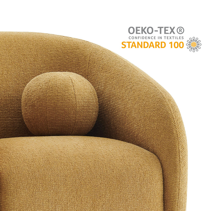 Holland Swivel Chenille Fabric Armchair in Mustard