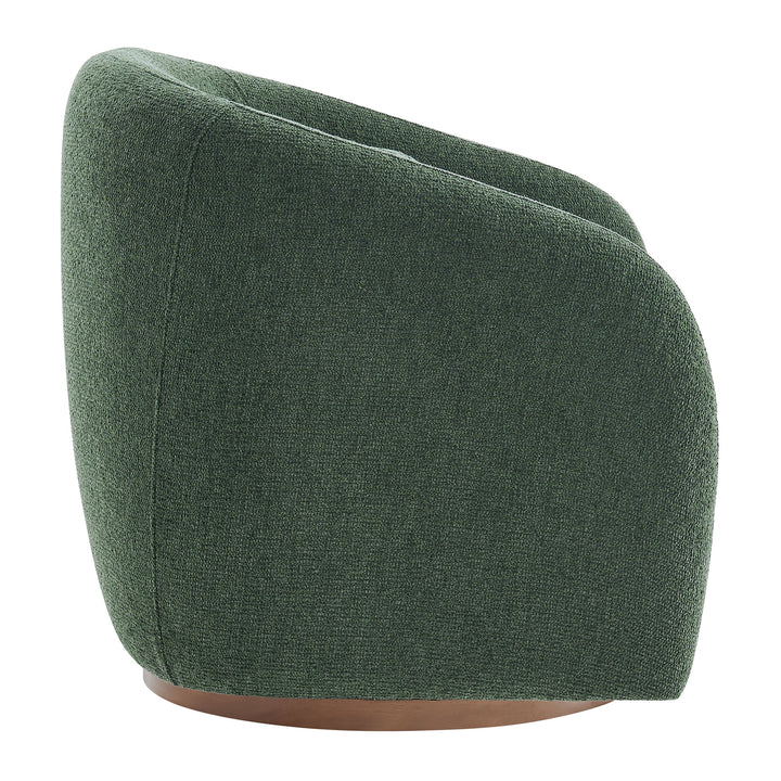 Holland Swivel Chenille Fabric Armchair in Pine