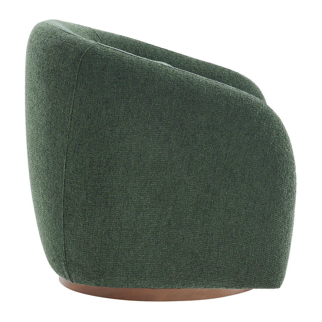 Holland Swivel Chenille Fabric Armchair in Pine