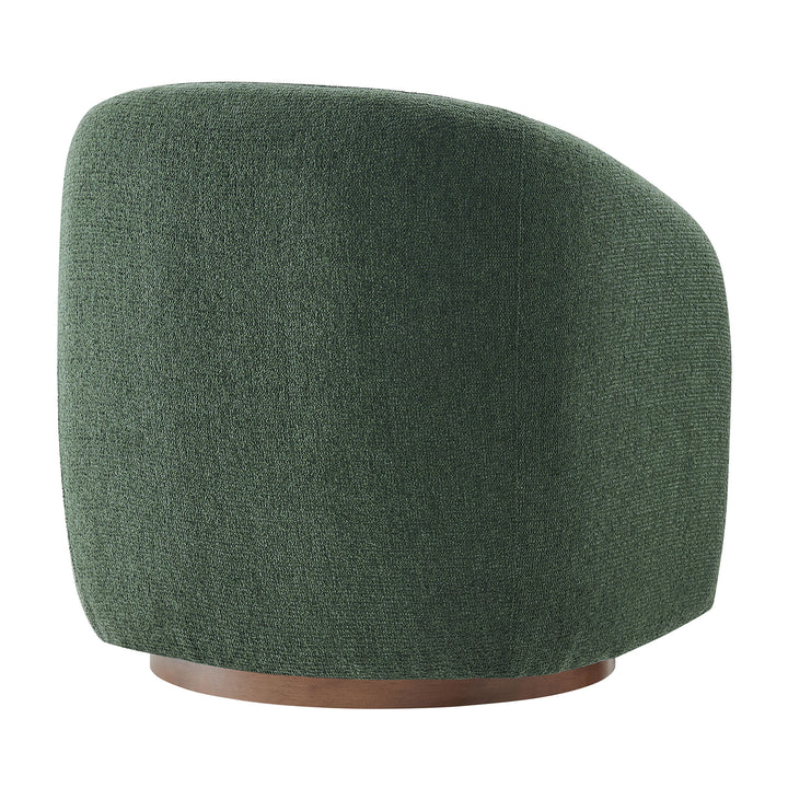 Holland Swivel Chenille Fabric Armchair in Pine