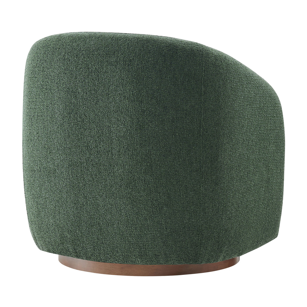 Holland Swivel Chenille Fabric Armchair in Pine
