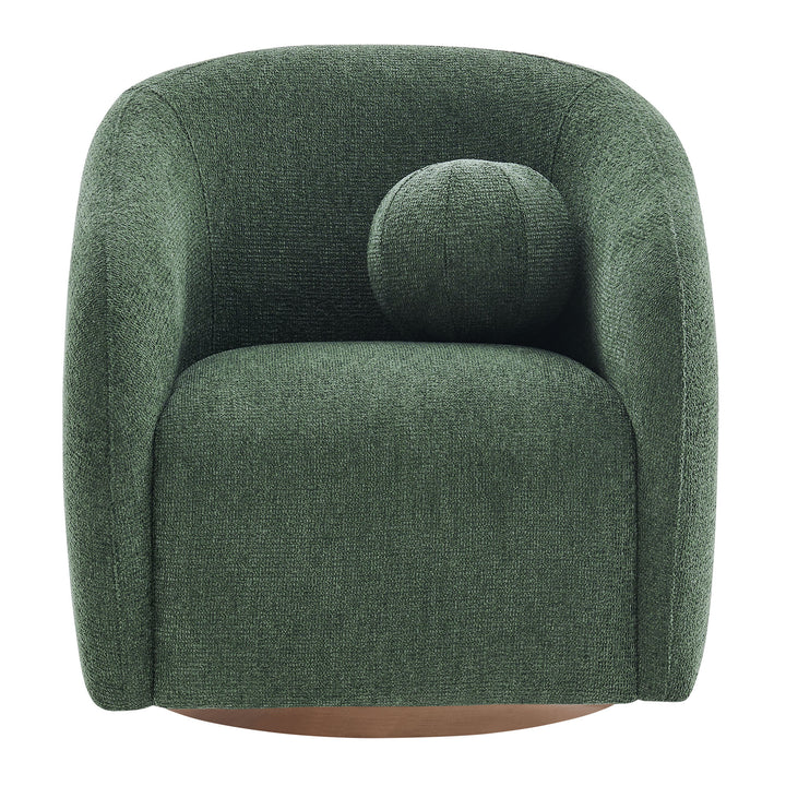 Holland Swivel Chenille Fabric Armchair in Pine