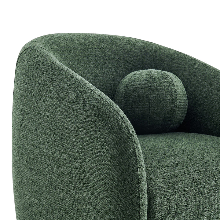 Holland Swivel Chenille Fabric Armchair in Pine