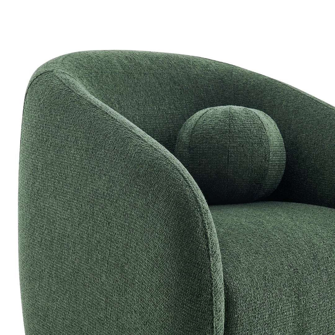 Holland Swivel Chenille Fabric Armchair in Pine
