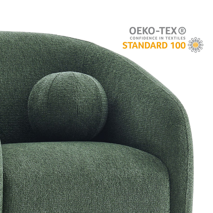Holland Swivel Chenille Fabric Armchair in Pine