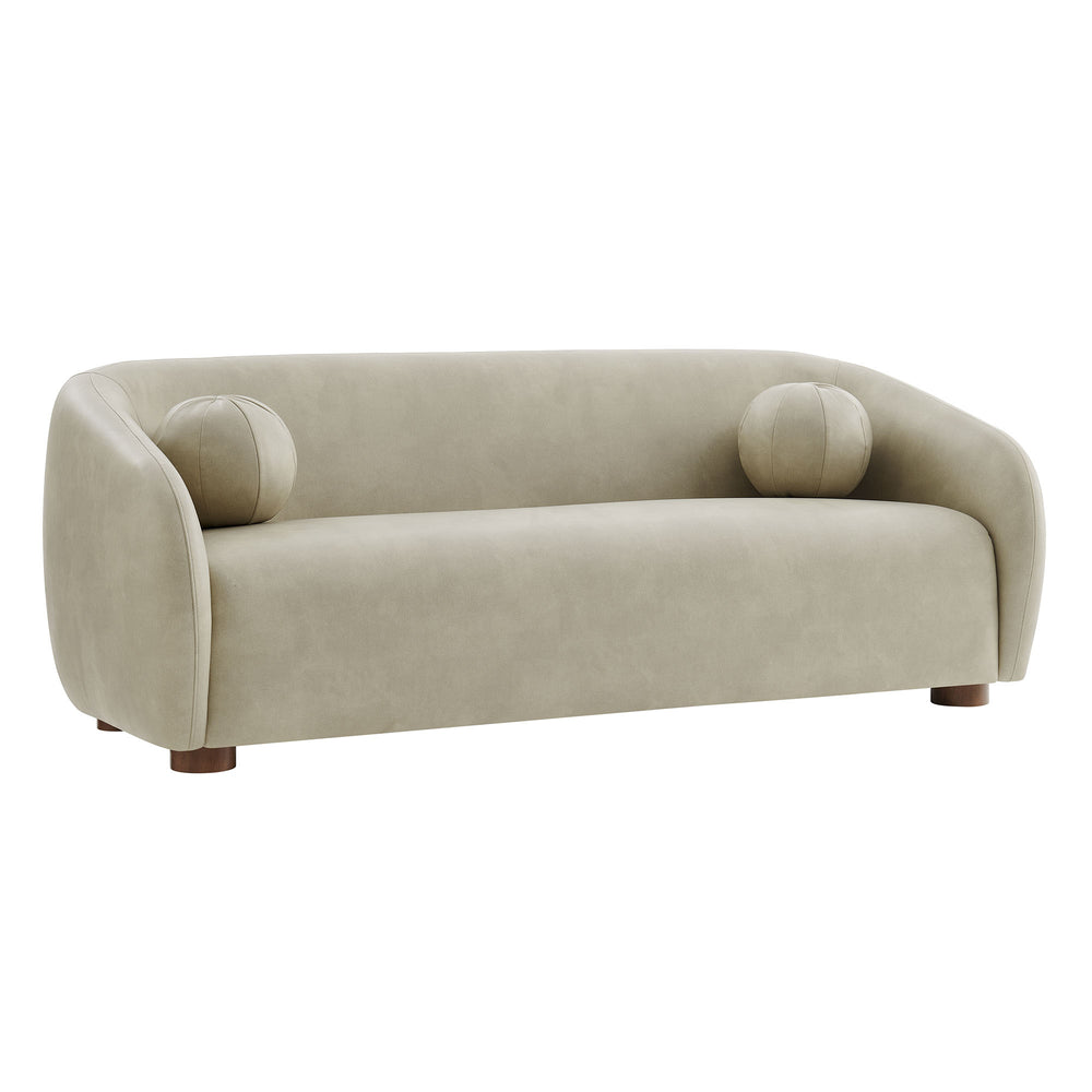 Holland 85" Vegan Leather Sofa in Mineral