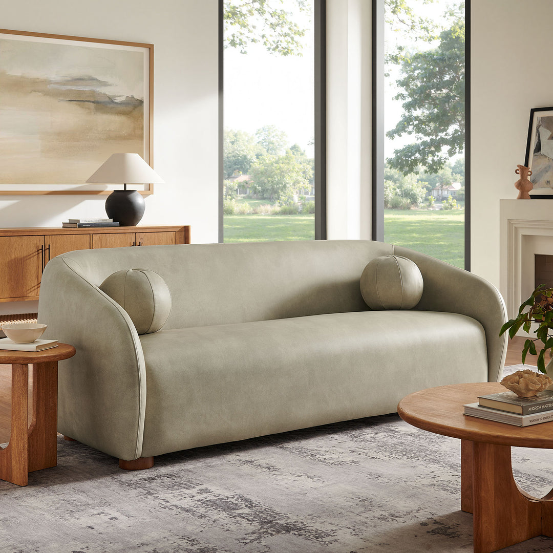 Holland 85" Vegan Leather Sofa in Mineral