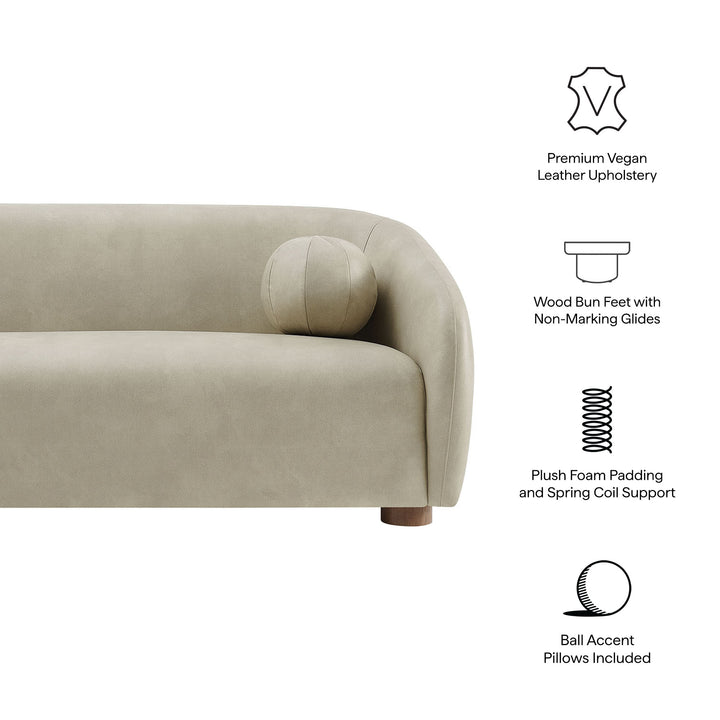 Holland 85" Vegan Leather Sofa in Mineral