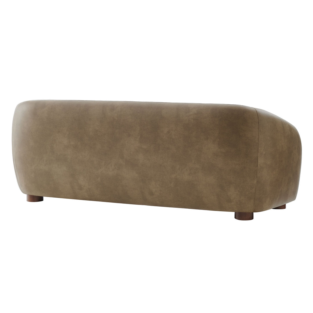 Holland 85" Vegan Leather Sofa in Mushroom