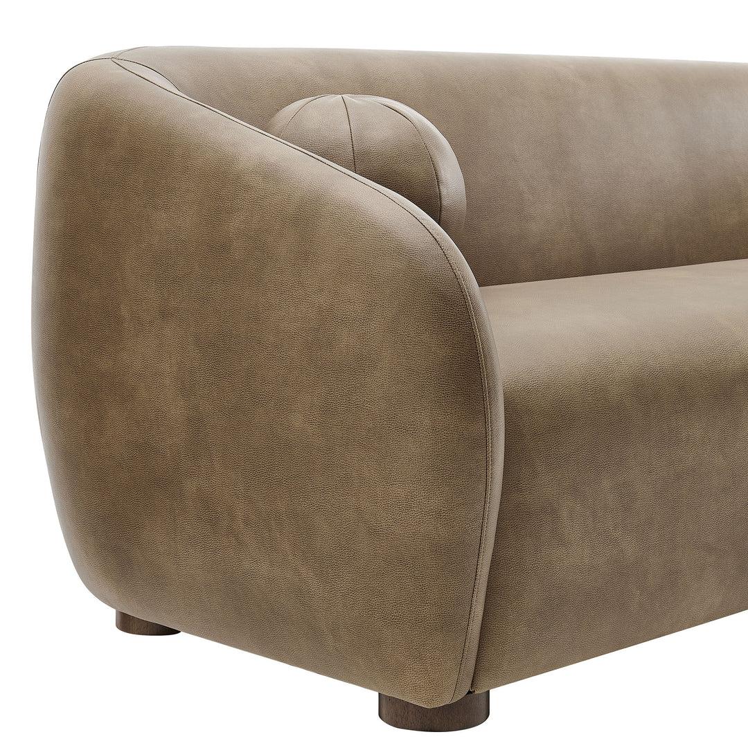 Holland 85" Vegan Leather Sofa in Mushroom