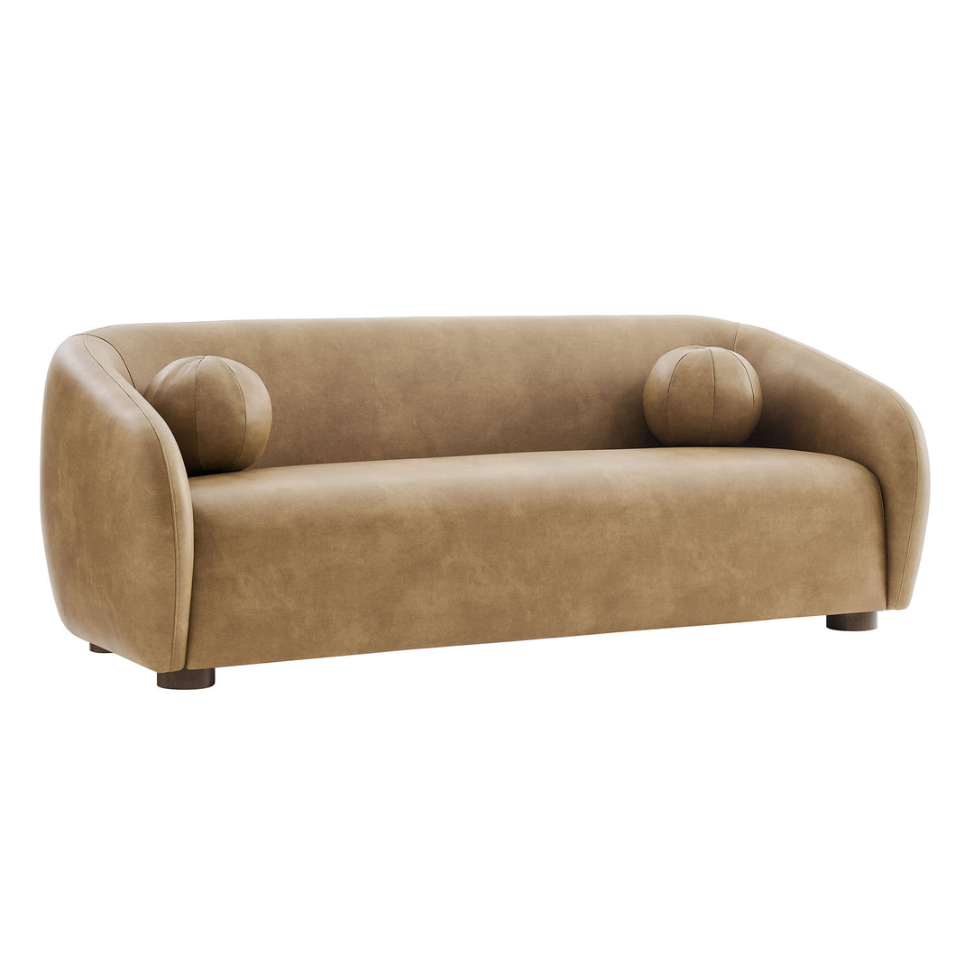 Holland 85" Vegan Leather Sofa in Toast