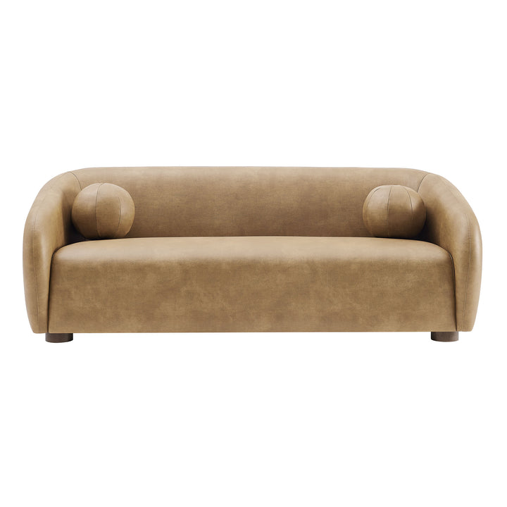 Holland 85" Vegan Leather Sofa in Toast