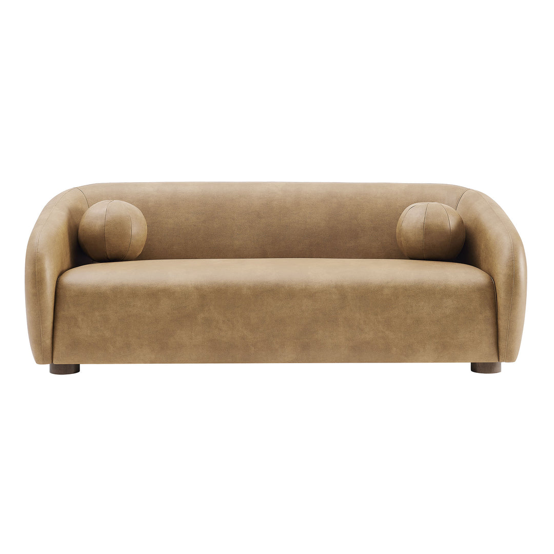 Holland 85" Vegan Leather Sofa in Toast
