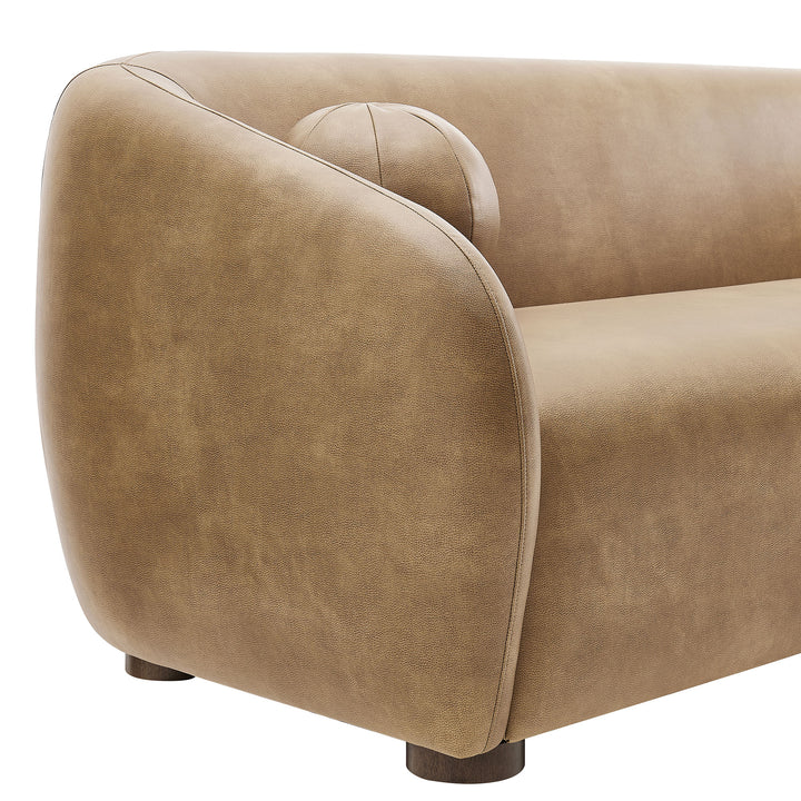 Holland 85" Vegan Leather Sofa in Toast