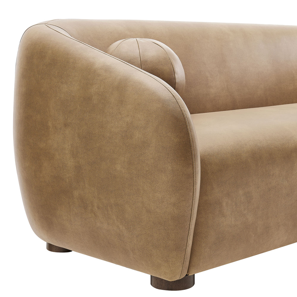 Holland 85" Vegan Leather Sofa in Toast