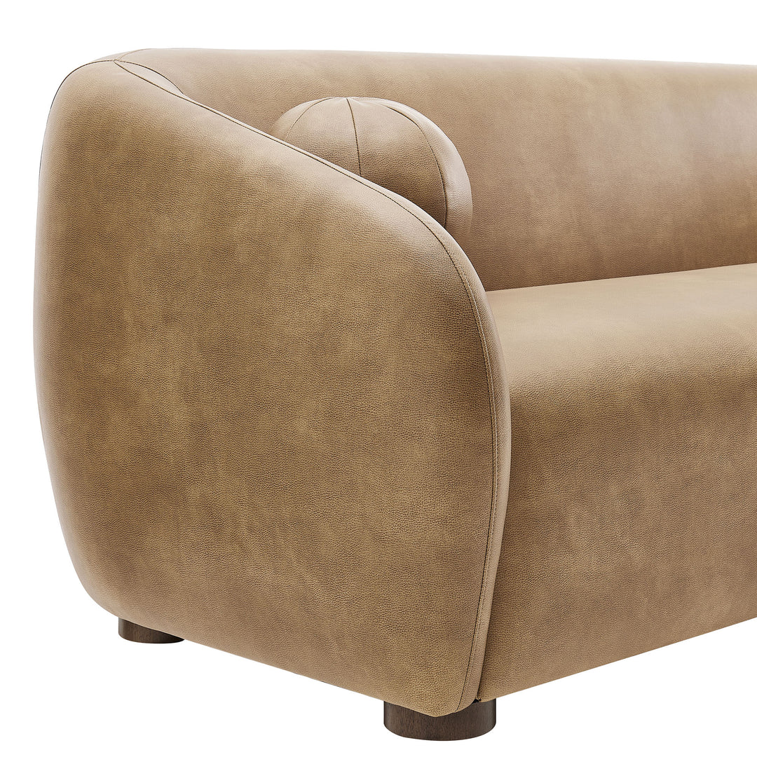 Holland 85" Vegan Leather Sofa in Toast