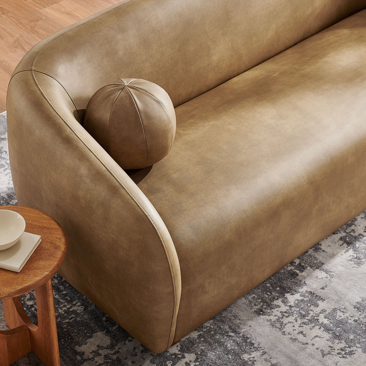 Holland 85" Vegan Leather Sofa in Toast