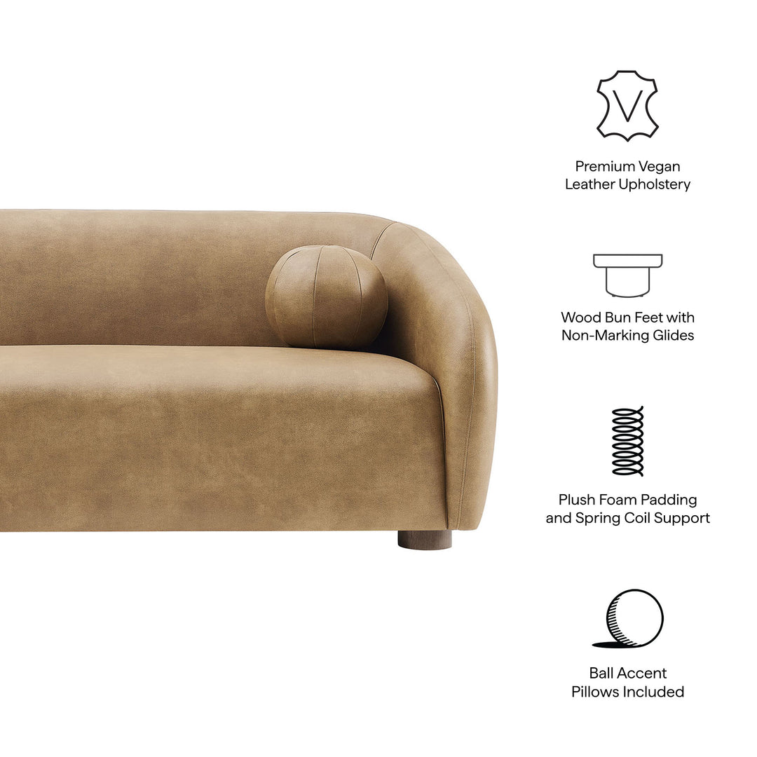 Holland 85" Vegan Leather Sofa in Toast
